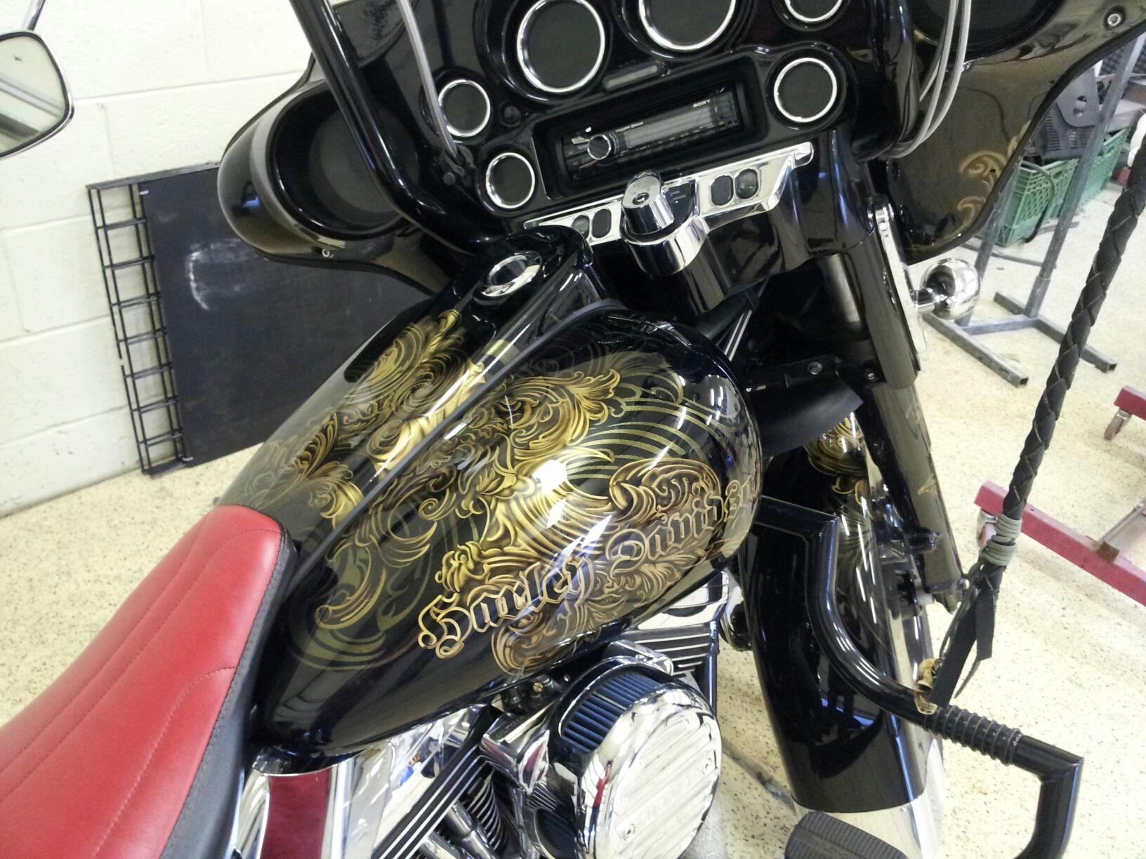 pinstriped motorcycles
