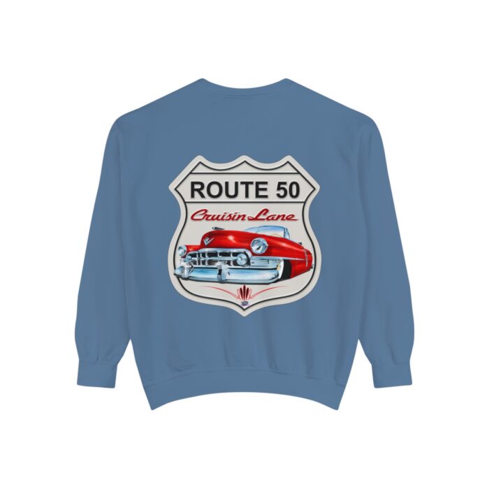 Route 50 Cadi-Unisex Garment-Dyed Sweatshirt Route 66 - Image 90