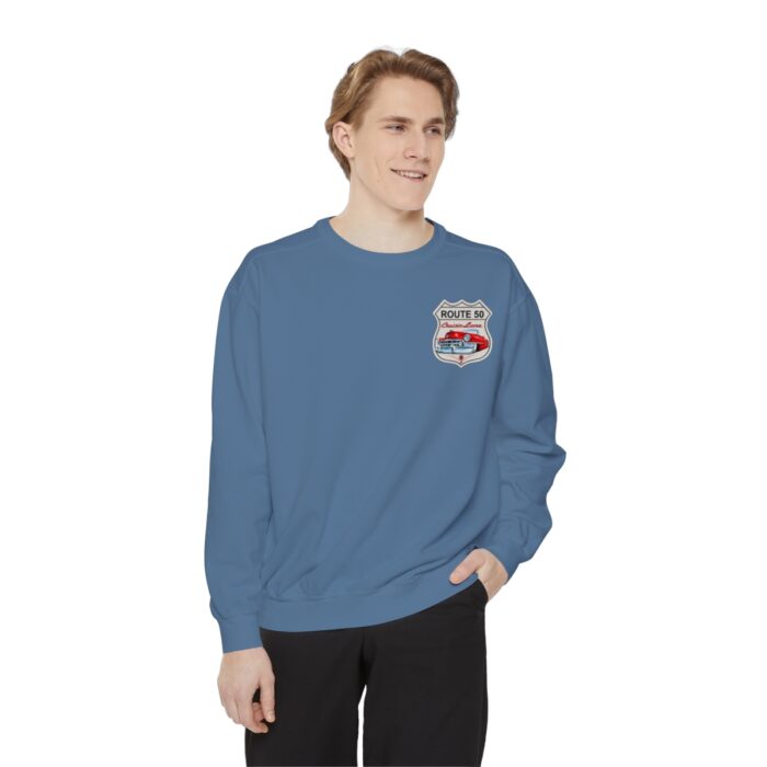 Route 50 Cadi-Unisex Garment-Dyed Sweatshirt Route 66 - Image 91