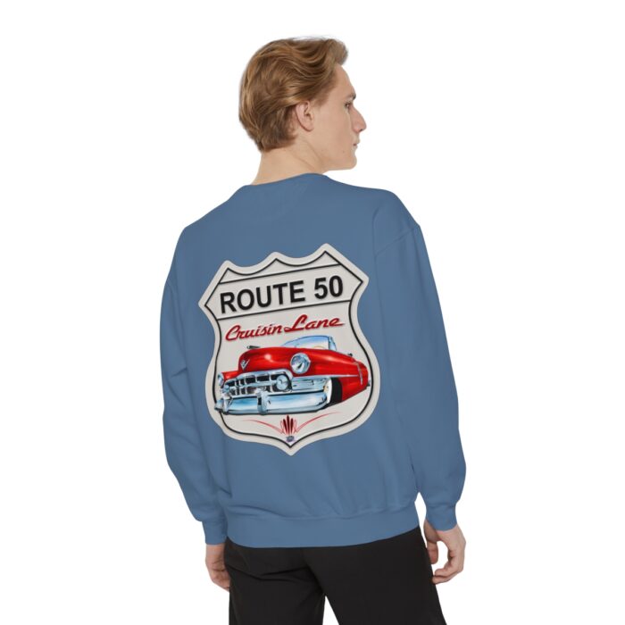 Route 50 Cadi-Unisex Garment-Dyed Sweatshirt Route 66 - Image 92