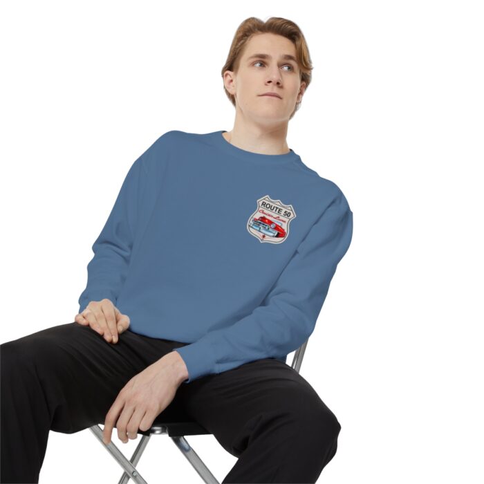 Route 50 Cadi-Unisex Garment-Dyed Sweatshirt Route 66 - Image 95