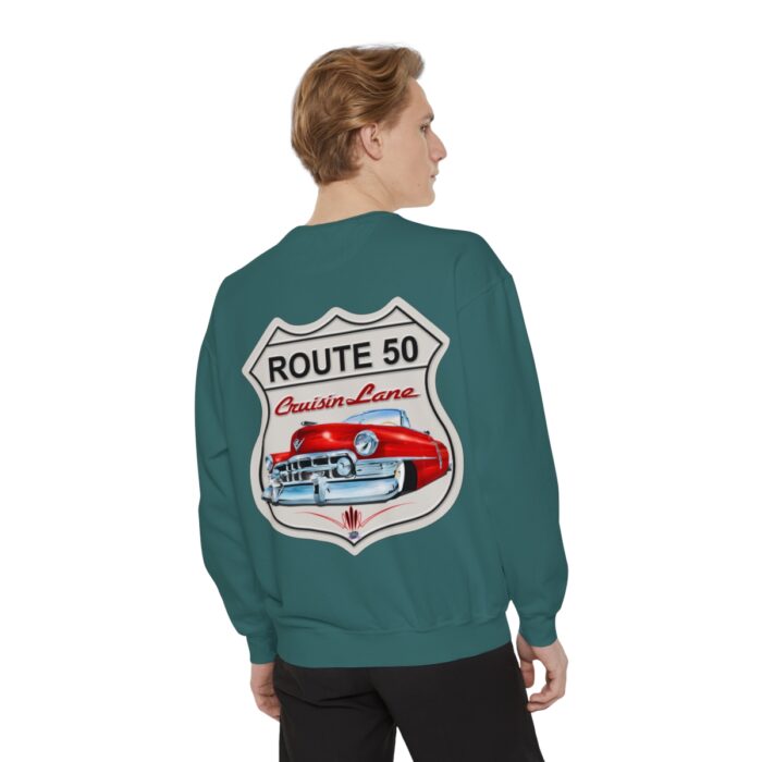 Route 50 Cadi-Unisex Garment-Dyed Sweatshirt Route 66 - Image 52