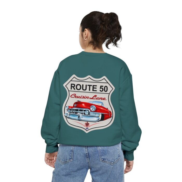 Route 50 Cadi-Unisex Garment-Dyed Sweatshirt Route 66 - Image 54