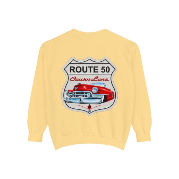 Route 50 Cadi-Unisex Garment-Dyed Sweatshirt Route 66 - Image 18