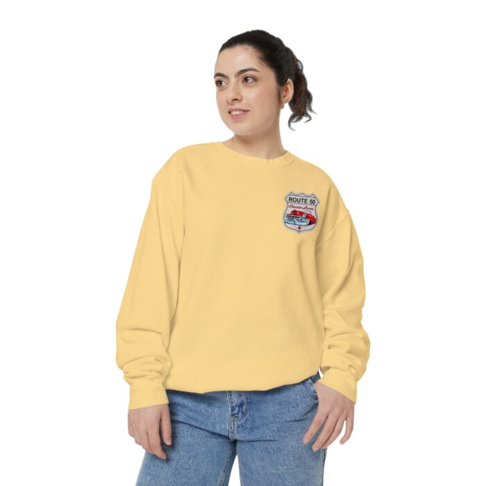 Route 50 Cadi-Unisex Garment-Dyed Sweatshirt Route 66 - Image 21