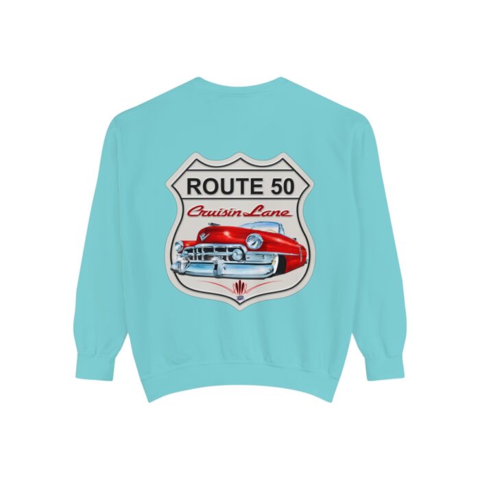 Route 50 Cadi-Unisex Garment-Dyed Sweatshirt Route 66 - Image 34