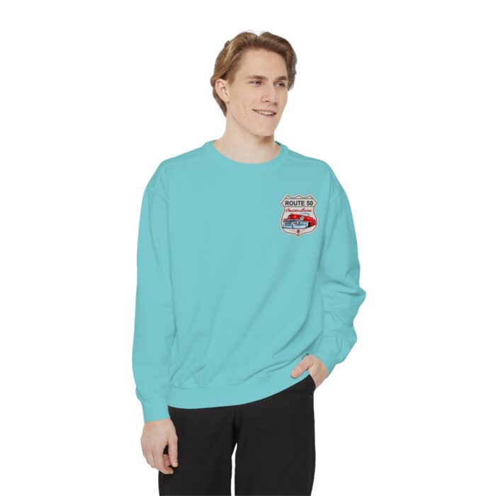 Route 50 Cadi-Unisex Garment-Dyed Sweatshirt Route 66 - Image 35