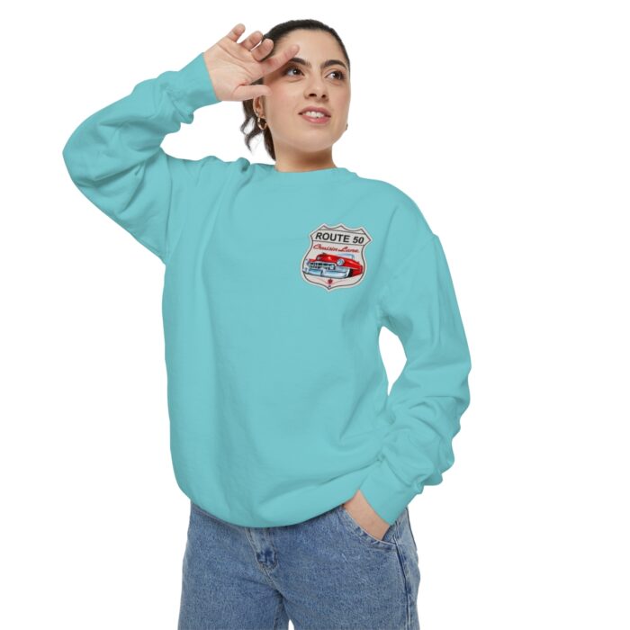 Route 50 Cadi-Unisex Garment-Dyed Sweatshirt Route 66 - Image 40