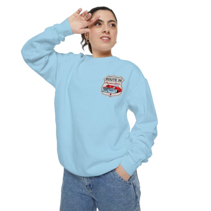 Route 50 Cadi-Unisex Garment-Dyed Sweatshirt Route 66 - Image 80