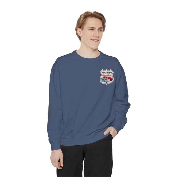 Route 50 Cadi-Unisex Garment-Dyed Sweatshirt Route 66 - Image 99