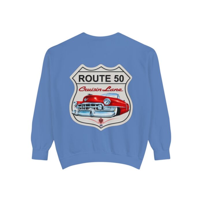 Route 50 Cadi-Unisex Garment-Dyed Sweatshirt Route 66 - Image 82