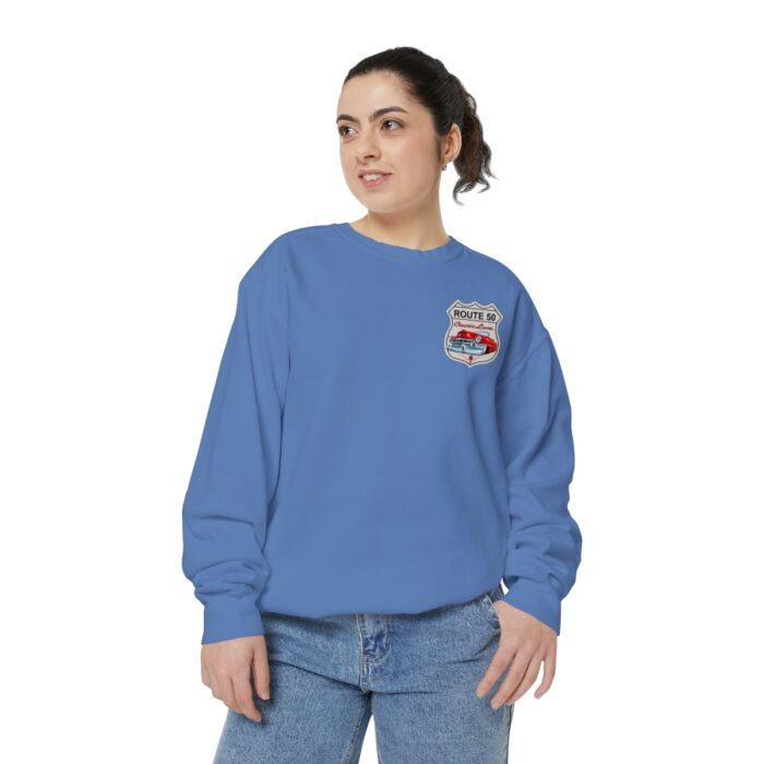 Route 50 Cadi-Unisex Garment-Dyed Sweatshirt Route 66 - Image 85