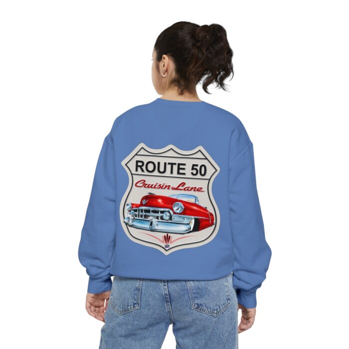 Route 50 Cadi-Unisex Garment-Dyed Sweatshirt Route 66 - Image 86