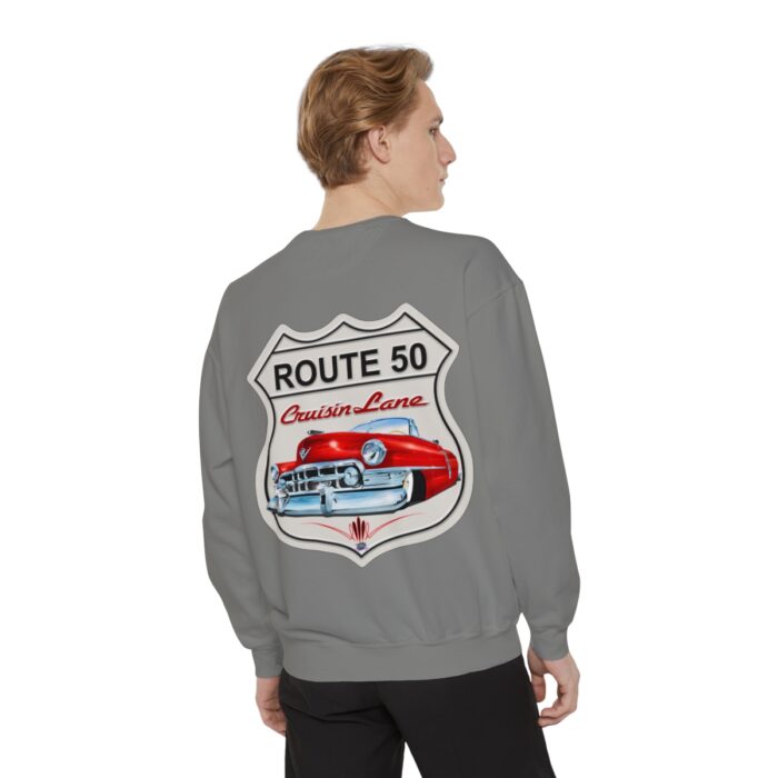 Route 50 Cadi-Unisex Garment-Dyed Sweatshirt Route 66 - Image 28