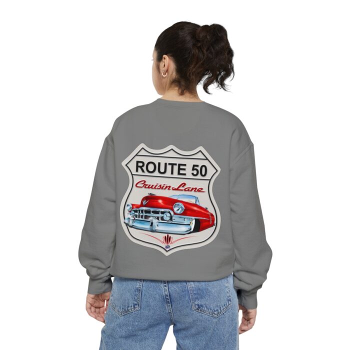 Route 50 Cadi-Unisex Garment-Dyed Sweatshirt Route 66 - Image 30