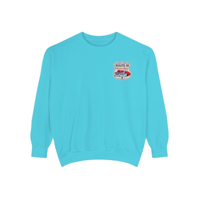 Route 50 Cadi-Unisex Garment-Dyed Sweatshirt Route 66 - Image 65