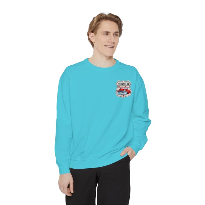 Route 50 Cadi-Unisex Garment-Dyed Sweatshirt Route 66 - Image 67