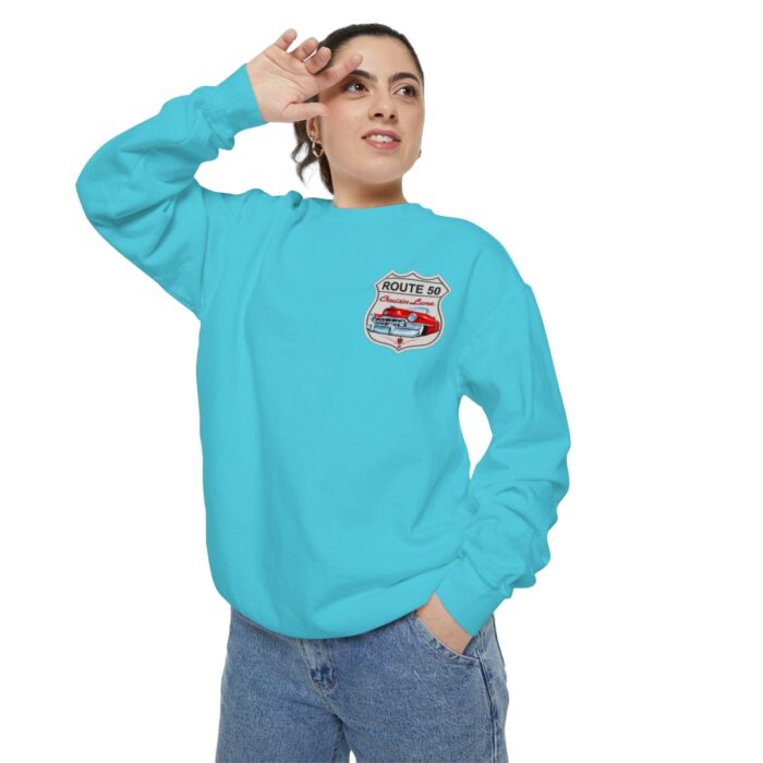 Route 50 Cadi-Unisex Garment-Dyed Sweatshirt Route 66 - Image 72