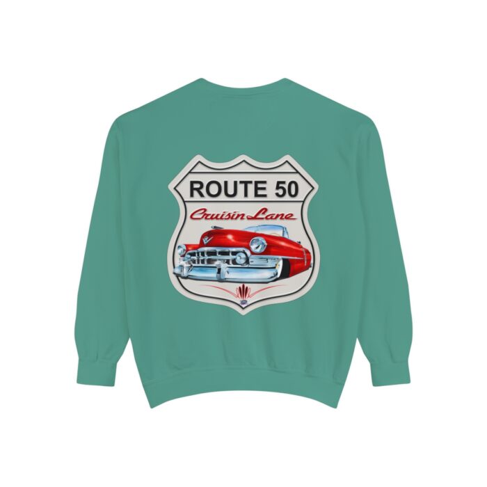 Route 50 Cadi-Unisex Garment-Dyed Sweatshirt Route 66 - Image 42