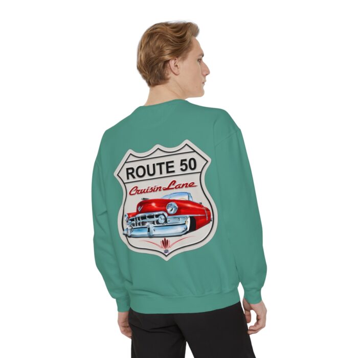 Route 50 Cadi-Unisex Garment-Dyed Sweatshirt Route 66 - Image 44