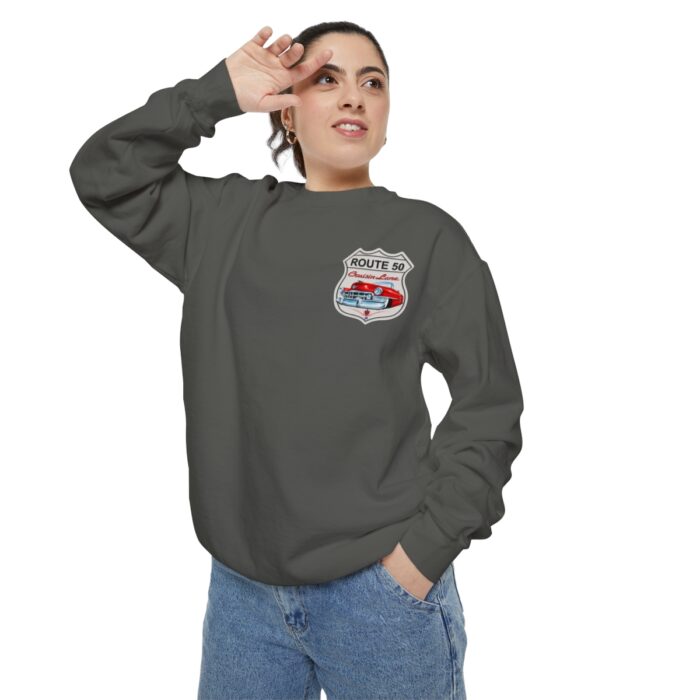 Route 50 Cadi-Unisex Garment-Dyed Sweatshirt Route 66 - Image 8