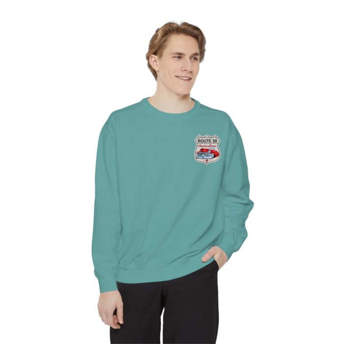 Route 50 Cadi-Unisex Garment-Dyed Sweatshirt Route 66 - Image 59