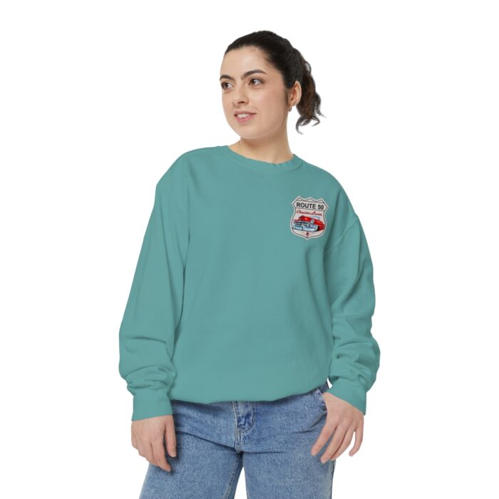 Route 50 Cadi-Unisex Garment-Dyed Sweatshirt Route 66 - Image 61