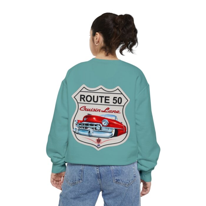 Route 50 Cadi-Unisex Garment-Dyed Sweatshirt Route 66 - Image 62