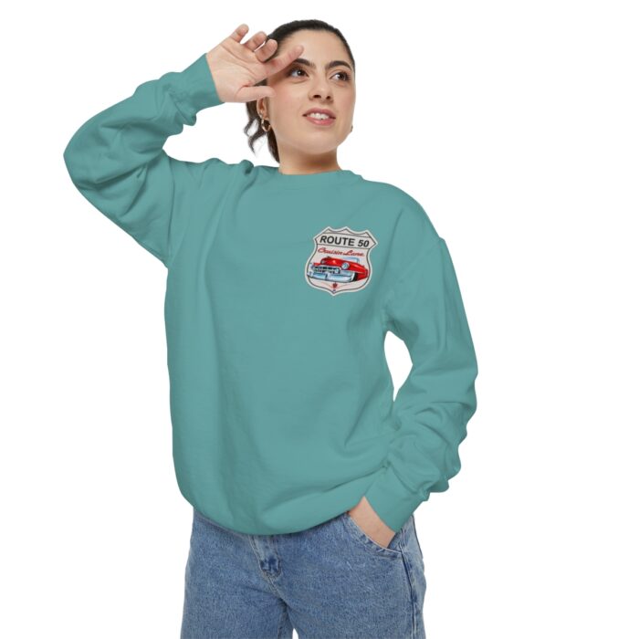 Route 50 Cadi-Unisex Garment-Dyed Sweatshirt Route 66 - Image 64