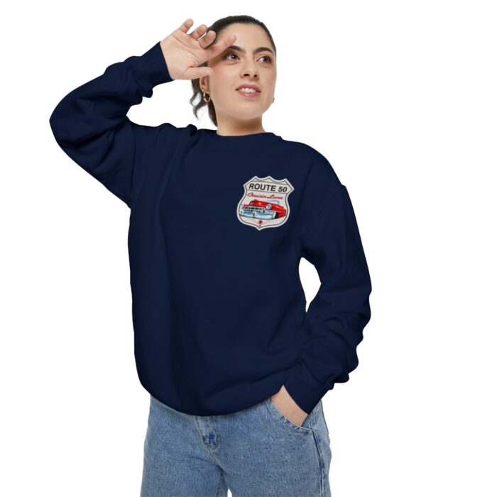 Route 50 Cadi-Unisex Garment-Dyed Sweatshirt Route 66 - Image 112