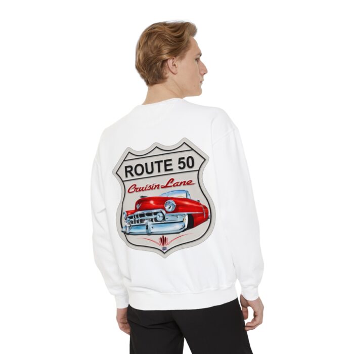 Route 50 Cadi-Unisex Garment-Dyed Sweatshirt Route 66 - Image 12