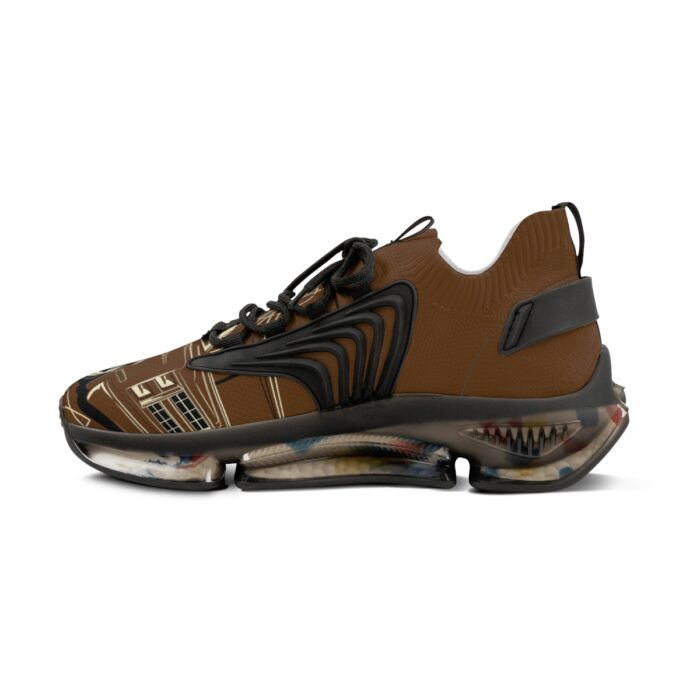 brown SquareBody  with pinstriping Men's Mesh Sneakers - Image 6