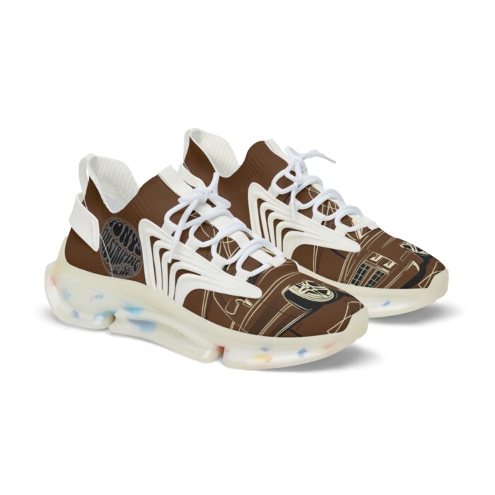 brown SquareBody  with pinstriping Men's Mesh Sneakers - Image 11