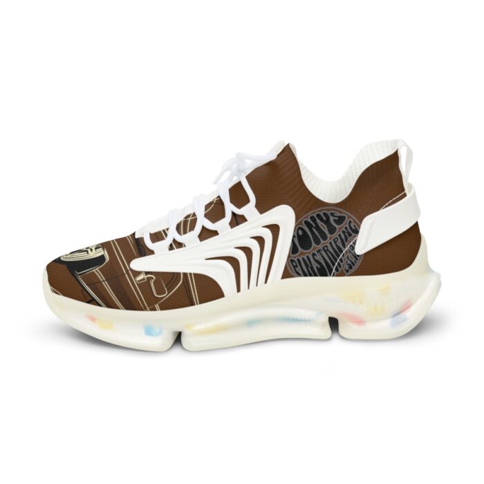 brown SquareBody  with pinstriping Men's Mesh Sneakers - Image 15