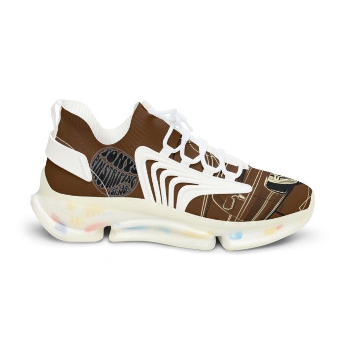 brown SquareBody  with pinstriping Men's Mesh Sneakers - Image 17