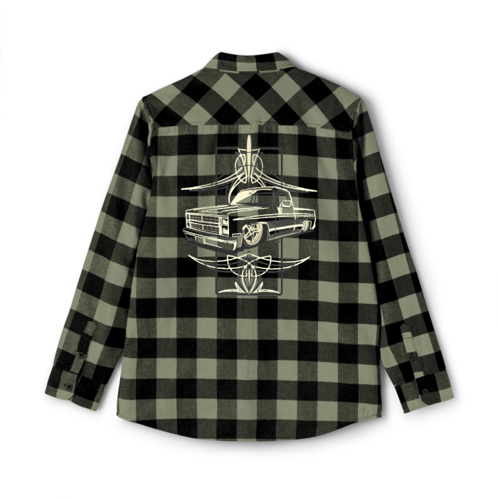 Squarebody with pinstriping  pinstriping Unisex Flannel Shirt - Image 3