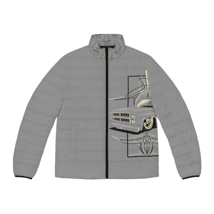 Square body with pinstriping Men's Puffer Jacket (AOP)