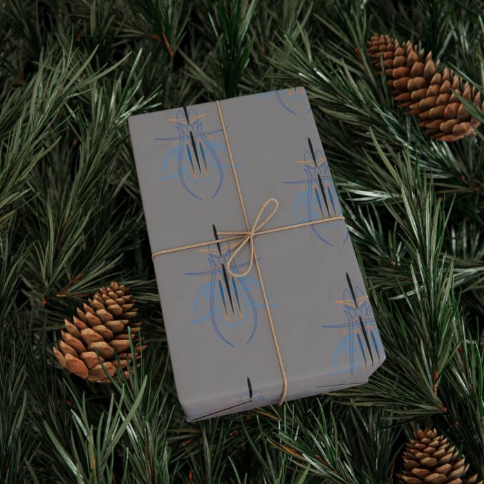 Blue Gold  pinstriping Wrapping Papers - Image 11