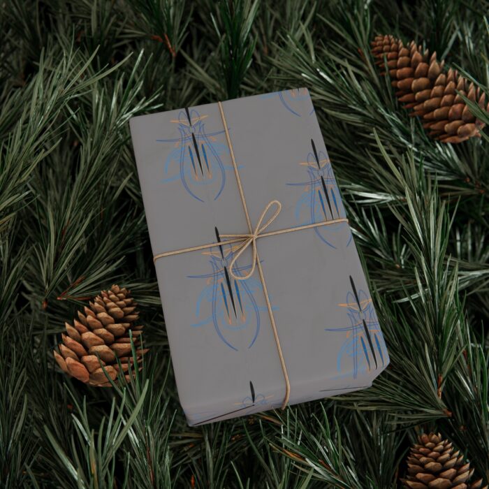 Blue Gold  pinstriping Wrapping Papers - Image 17