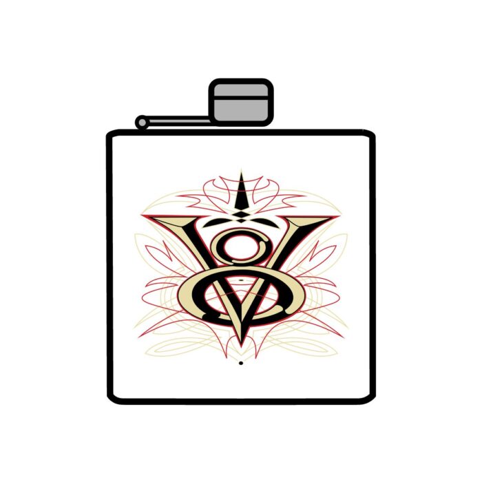 V8 Logo with pinstriping Stainless Steel Flask, 6oz - Image 3