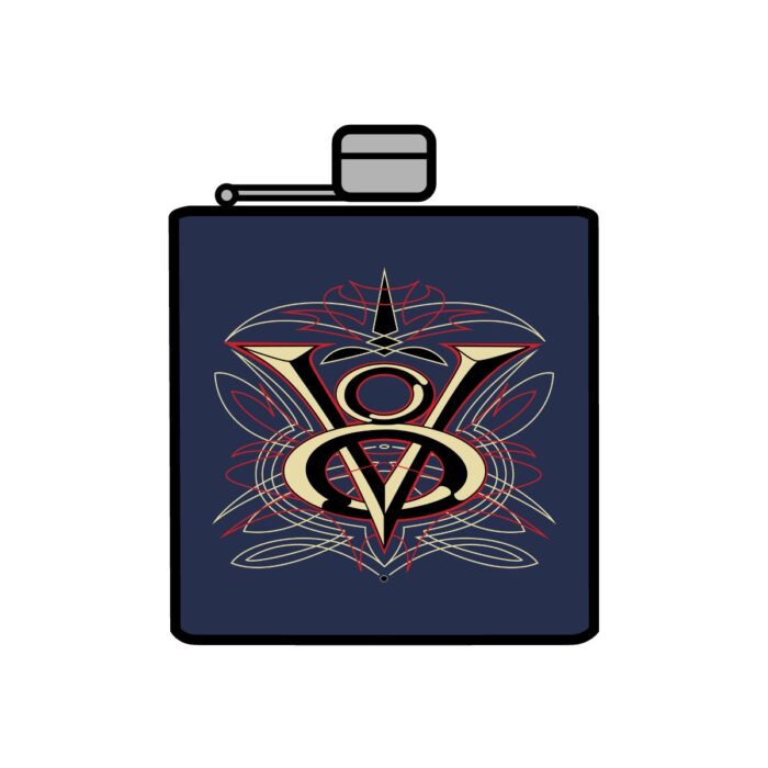 V8 Logo with pinstriping Stainless Steel Flask, 6oz - Image 5