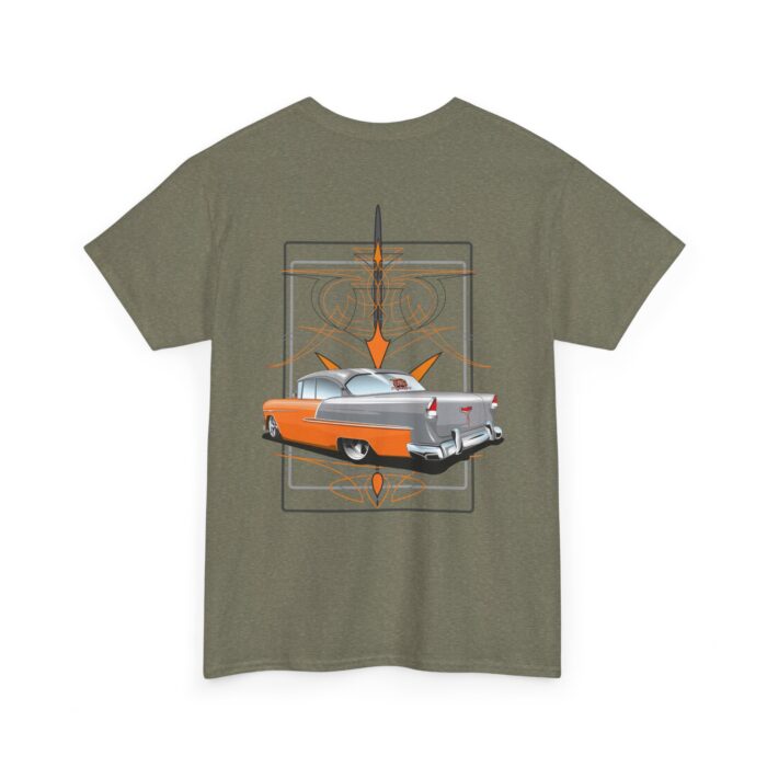 Classic Car Unisex Tee - Orange 55 Chevy with Pinstriping Design - Image 9