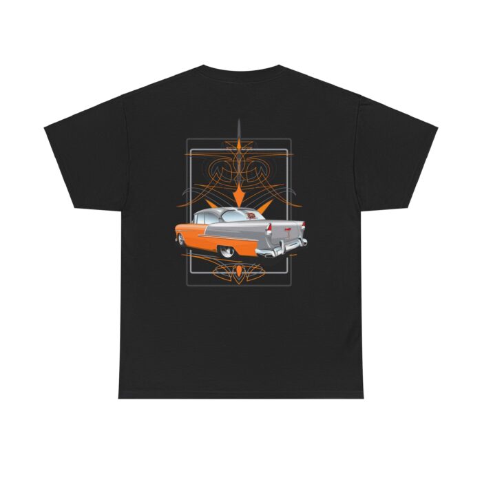 Classic Car Unisex Tee - Orange 55 Chevy with Pinstriping Design - Image 7