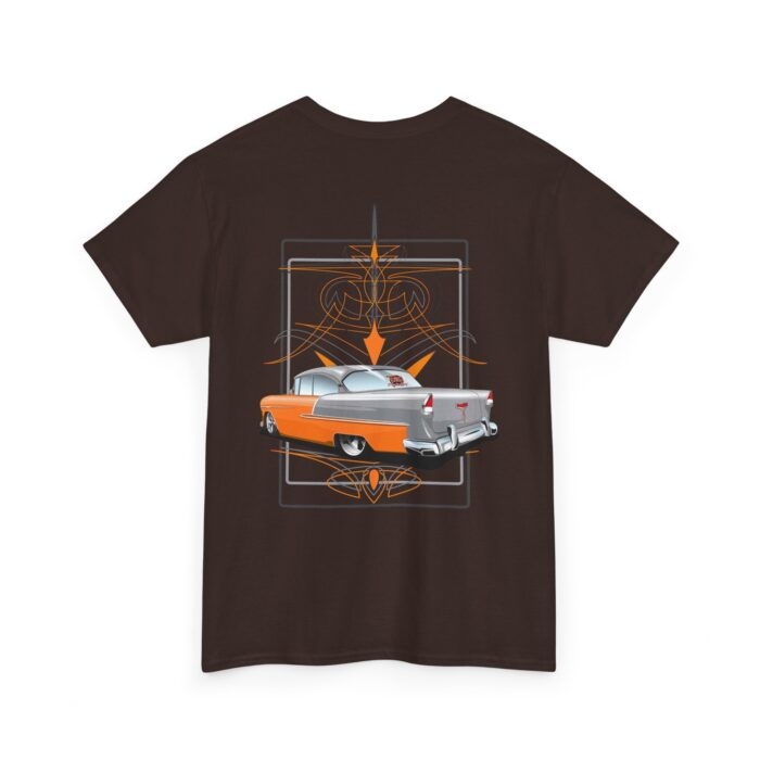 Classic Car Unisex Tee - Orange 55 Chevy with Pinstriping Design - Image 12