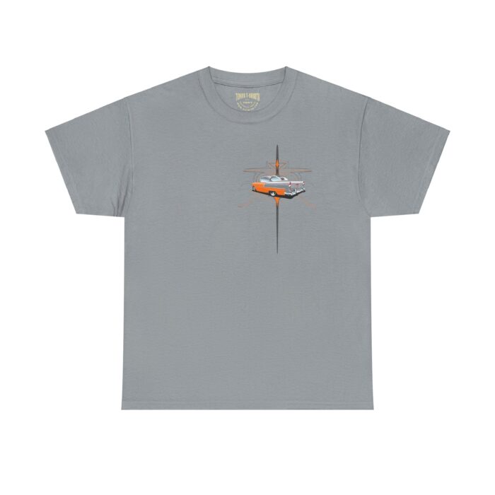 Classic Car Unisex Tee - Orange 55 Chevy with Pinstriping Design - Image 11