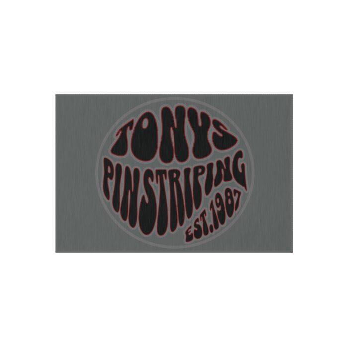 Tonys pinstriping Logo Outdoor Rug