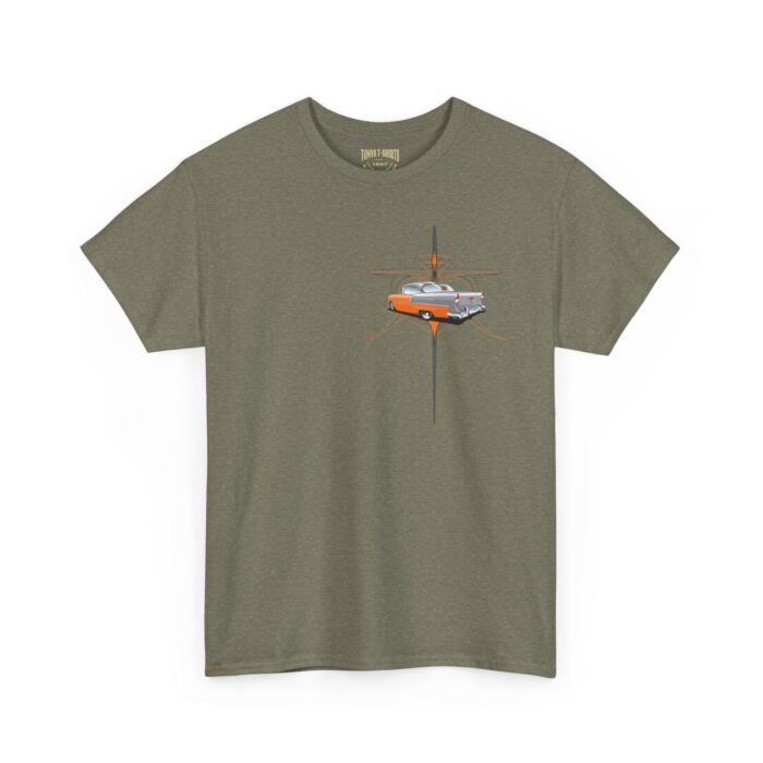 Classic Car Unisex Tee - Orange 55 Chevy with Pinstriping Design - Image 10