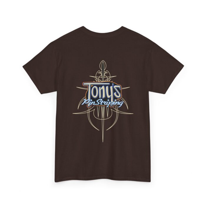 Tonys Logo  with pinstriping - Unisex Heavy Cotton Tee - Image 12