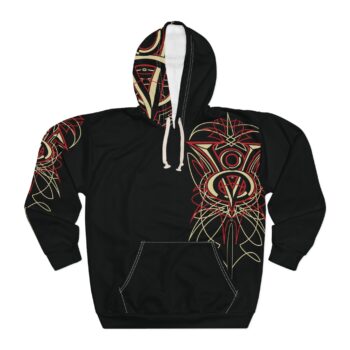 V8 Logo with pinstriping Logo-Unisex Pullover Hoodie (AOP)