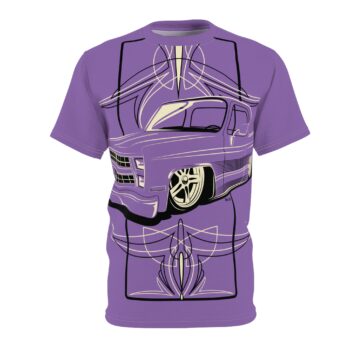 Purple Square Body with Pinstriping -Unisex Cut & Sew Tee (AOP)